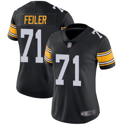 Women Pittsburgh Steelers Football #71 Limited Black Matt Feiler Alternate Vapor Untouchable Nike NFL Jersey->women nfl jersey->Women Jersey